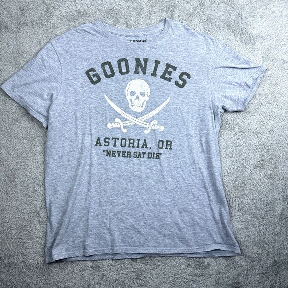Goonies T-Shirt Men’s L Ripple Junction Astoria OR Skull Tee Gray‎ Movie Graphic - Picture 1 of 7